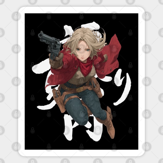 Anime Gunslinger Adventurer Girl Magnet by TuncGK